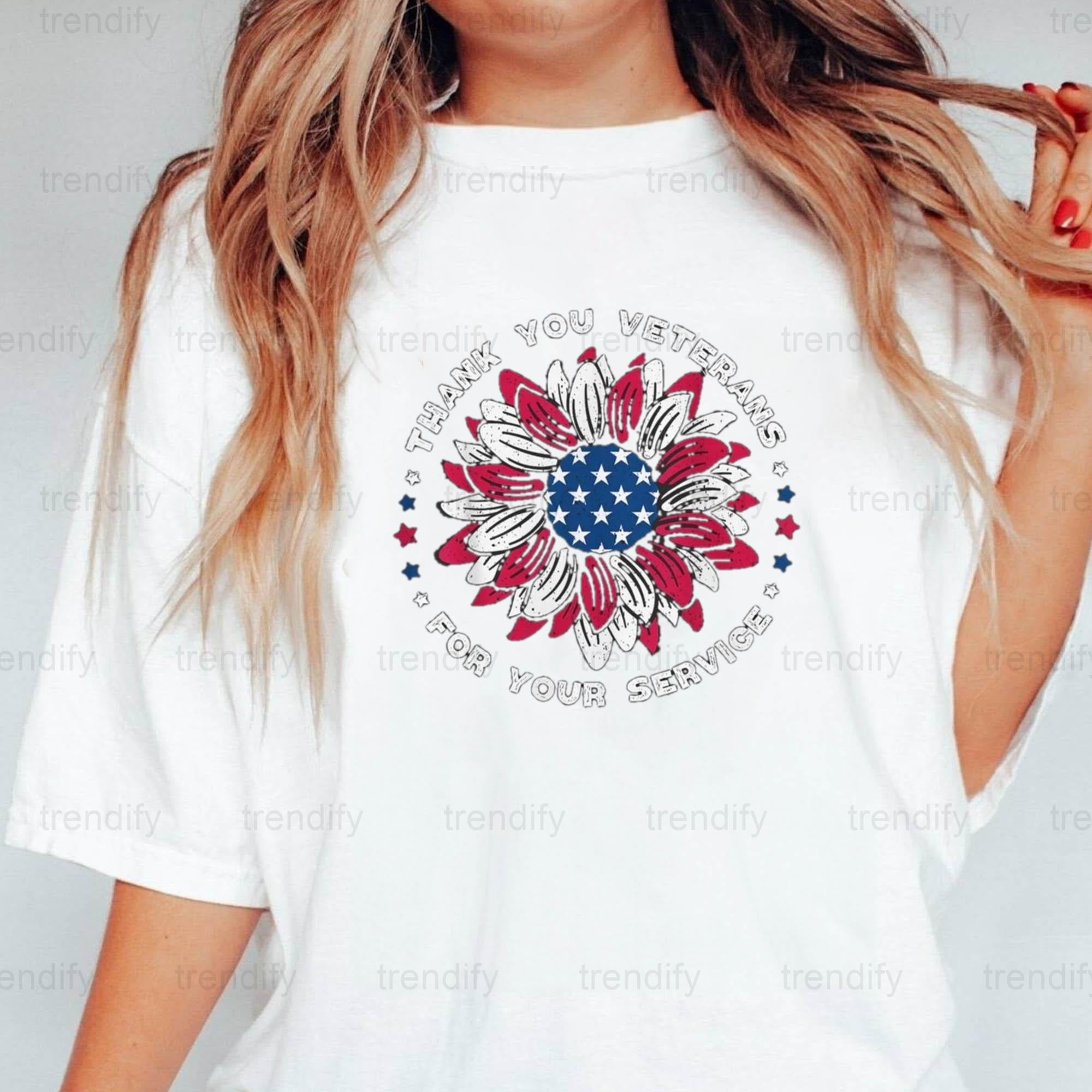 A Thank You Veterans Sunflower Graphic For a Military Tribute Unisex A Thank You Veterans Sunflower Graphic For a Military Tribute Unisex