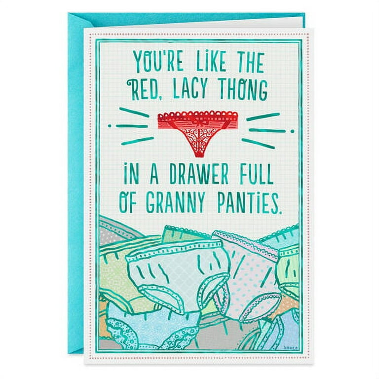 A Thong Among Granny Panties Funny Birthday Card