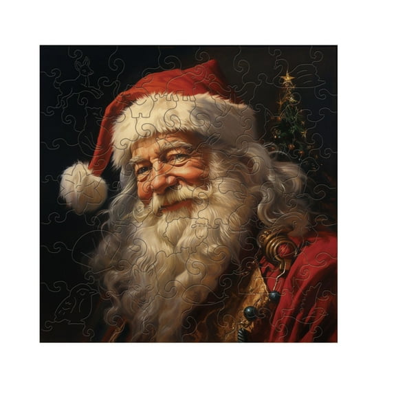 A Three Dimensional Santa Claus Wooden Puzzle For Christmas With Irregular Shapes For Fun And Learning
