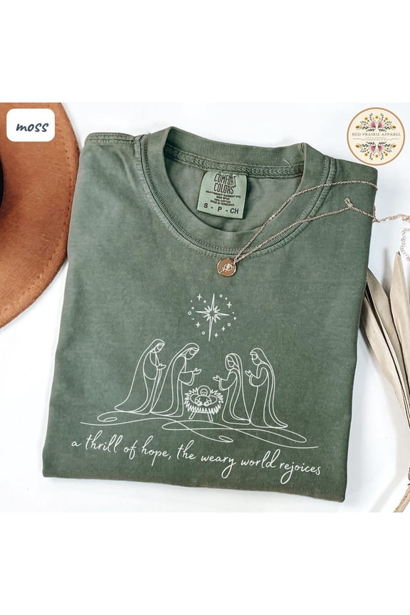 A Thrill Of Hope Christian Nativity Apparel Jesus Merch Boho T-Shirt