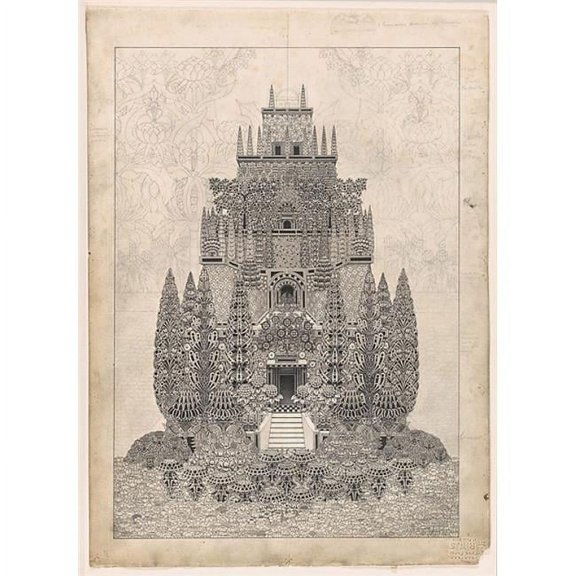 A Tiered Fantastic Structure Poster Print by Herbert E. Crowley - British London 1873 1939 Zurich - 18 x 24