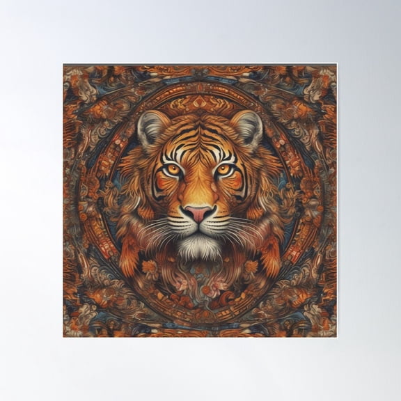 A Tiger Chief Poster Wall Art, Modern Wall Decor For Living Room Bedroom, 17x17 UNFRAMED