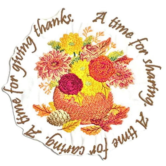 A Time For Sharing Embroidered Iron on/Sew patch [4.97" X 4.76"]