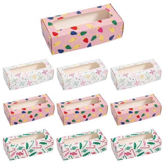 A Time for Joy Christmas Cookie Boxes with Cellophane Window 12 pc