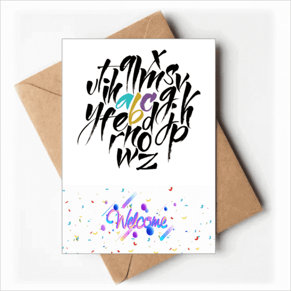 A To Z Alphabets Quote Style Welcome Back Greeting Cards Envelopes Blank