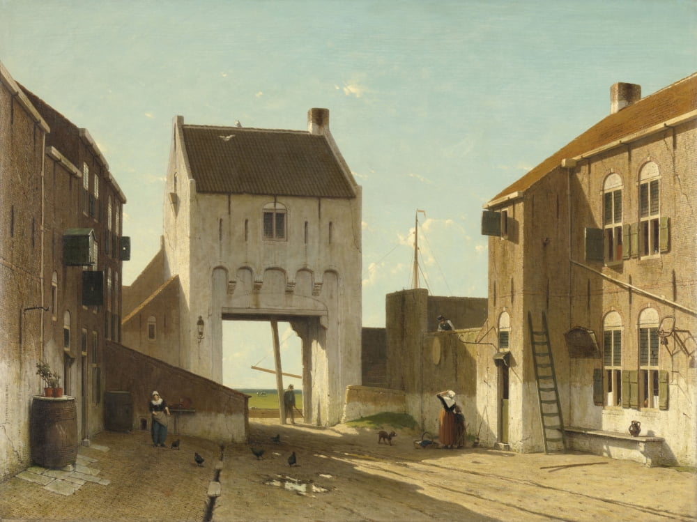 A Town Gate In Leerdam Canvas Art - (36 x 24)
