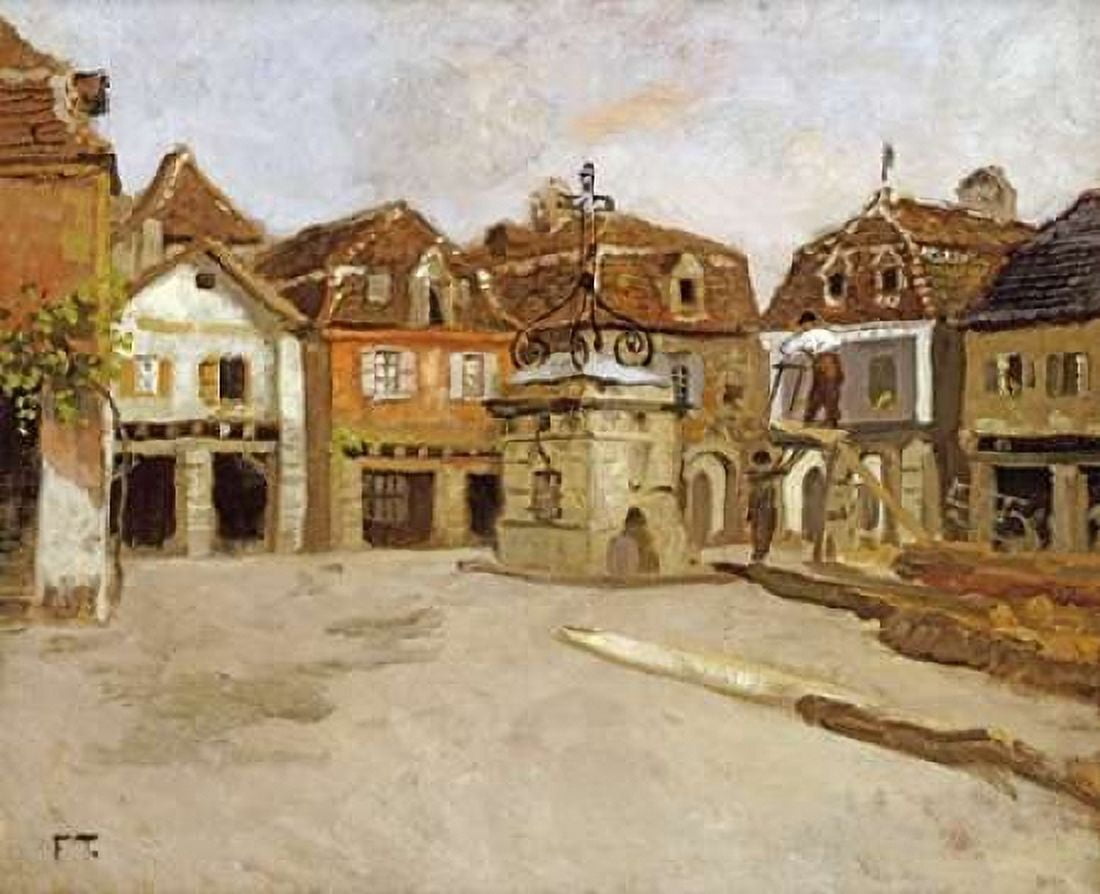 A Town Square Canvas Art - Fritz Thaulow (20 x 24)