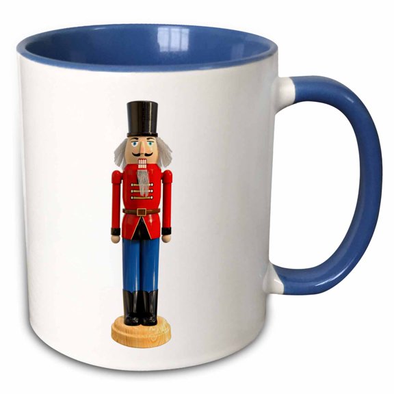 3drose, a Traditional Nutcracker Holiday Decoration, 11oz Two-tone Blue Mug