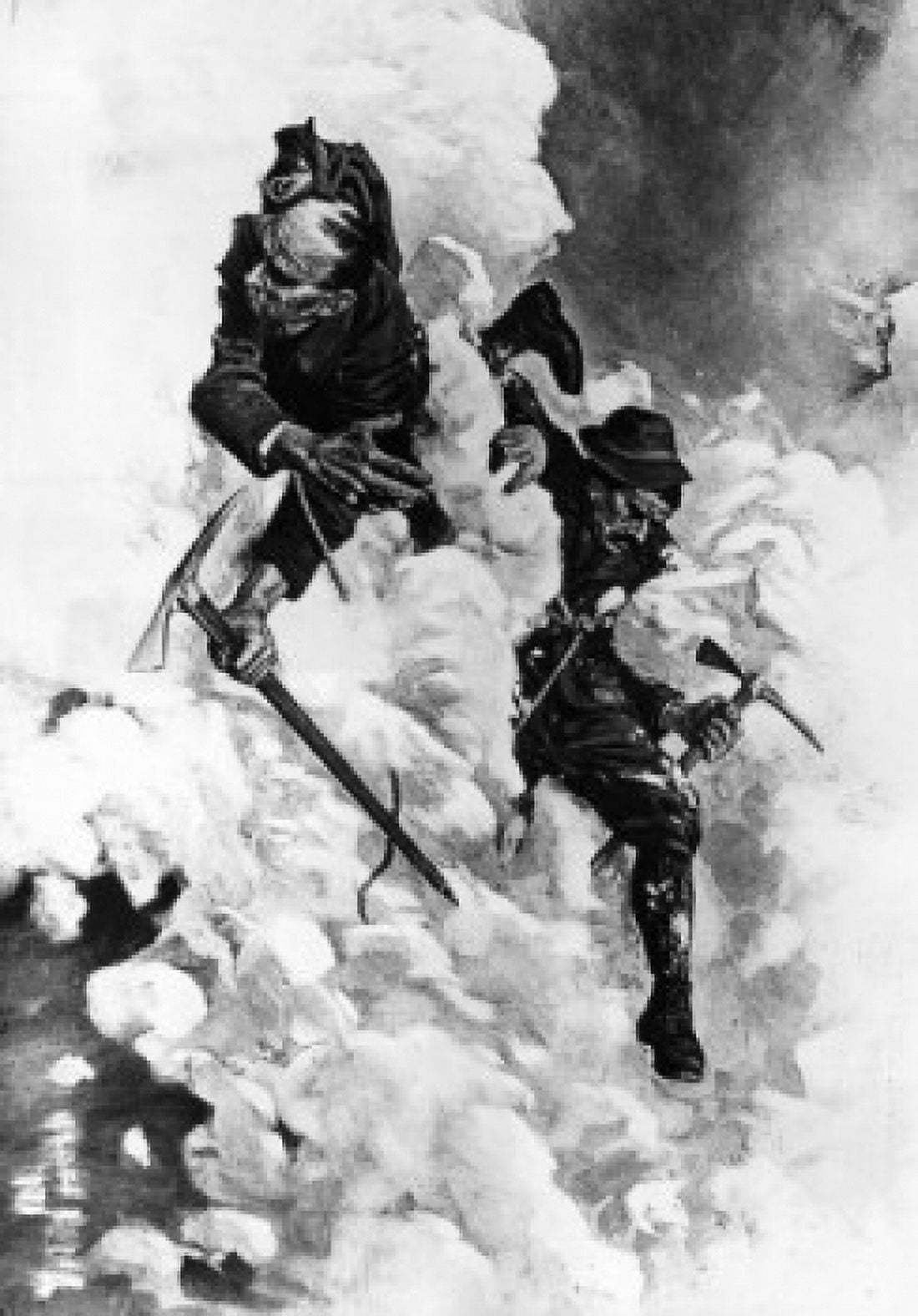 A Tragic Accident Two s Caught in an Avalanche by unknown artist Canvas Art - (18 x 24)