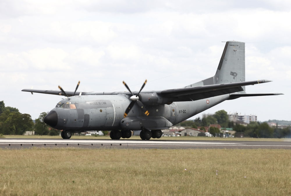 A Transall C-160R of the French Air Force Canvas Art - Timm ZiegenthalerStocktrek Images (18 x 12)