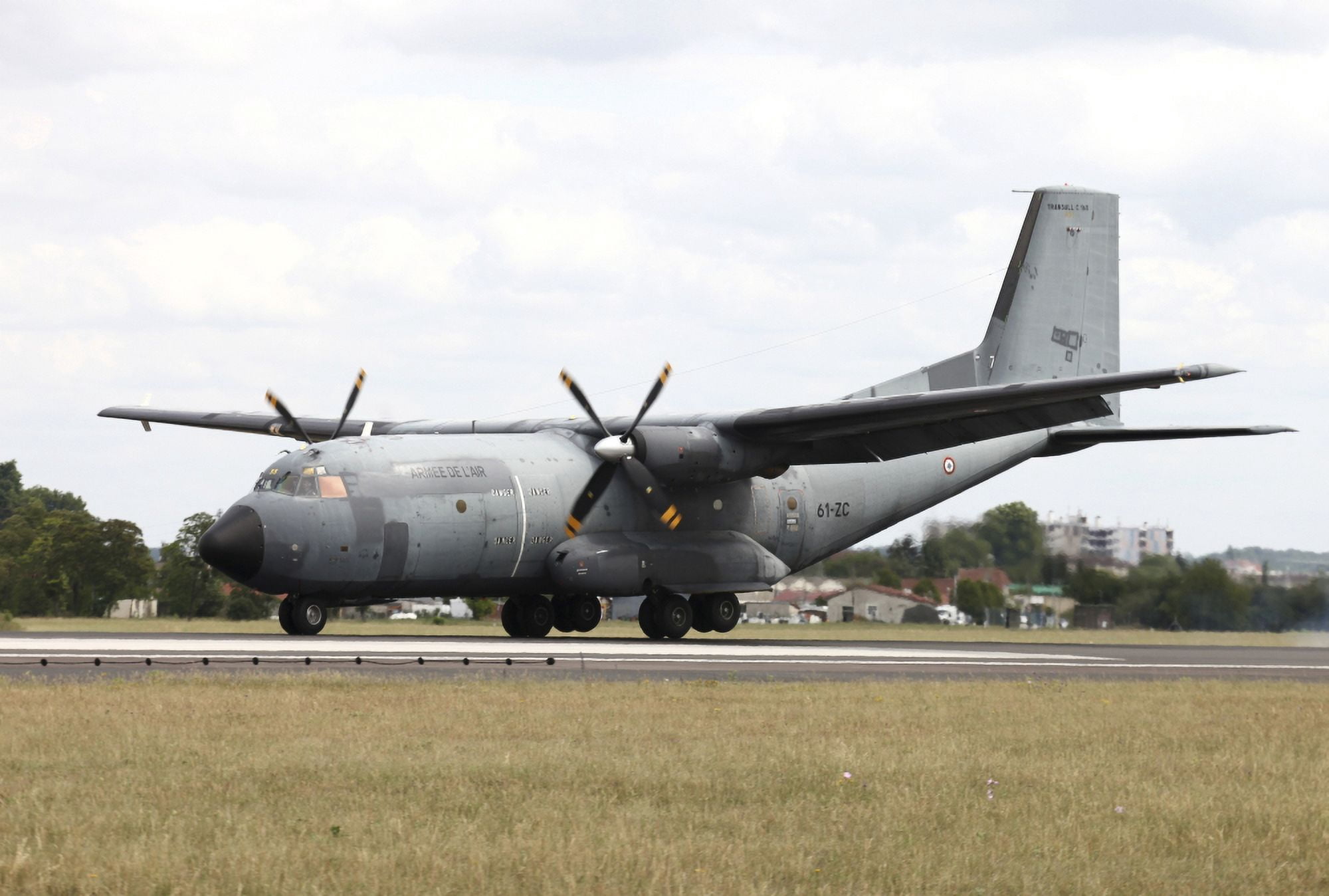 A Transall C-160R of the French Air Force Canvas Art - Timm ZiegenthalerStocktrek Images (35 x 23)