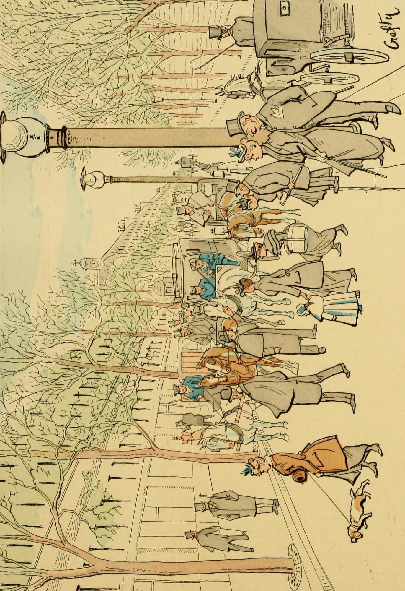 A Travers Paris 1894 Ligne des Grands Boulevards Canvas Art - Victor Geruzes (24 x 36)