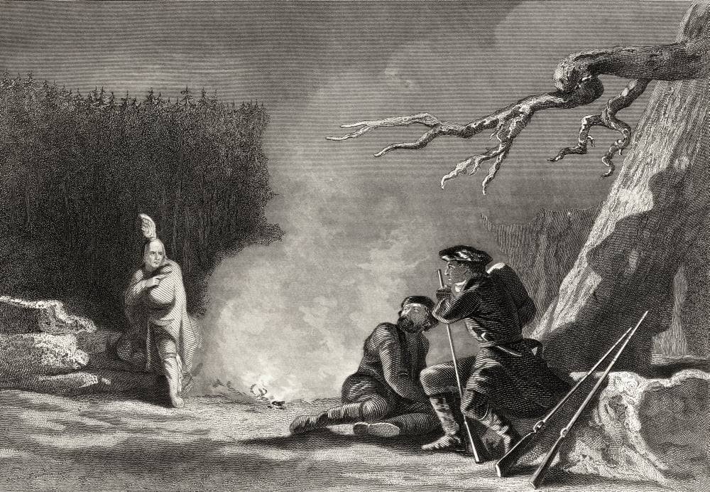 A Treacherous Indian From A 19Th Century Print Engraved By J Rogers After J Mcnevin Canvas Art - Ken Welsh Design Pics (34 x 24)