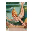 thumbnail image 1 of A Treasure to Behold - Hawaiian Pin Up Glamour Girl - Underwater Mermaid Pose - Vintage Pin Up Girl Print by Freeman Elliot c.1950s - Bamboo Fine Art 290gsm Paper Print (Unframed) 24x32in, 1 of 4