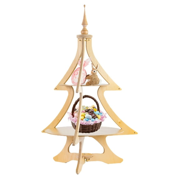 A Treasured Tree Traditional Baltic Birch Tree with Two Shelves, 2.5 ft,