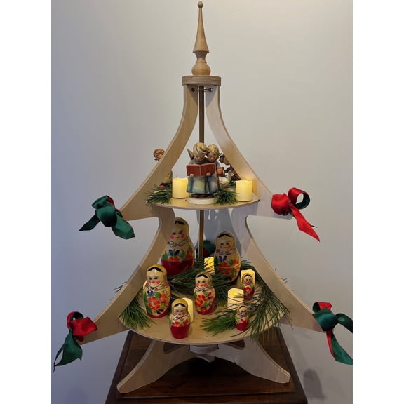 A Treasured Tree Traditional Baltic Birch Tree with Two Shelves, 2.5 ft,