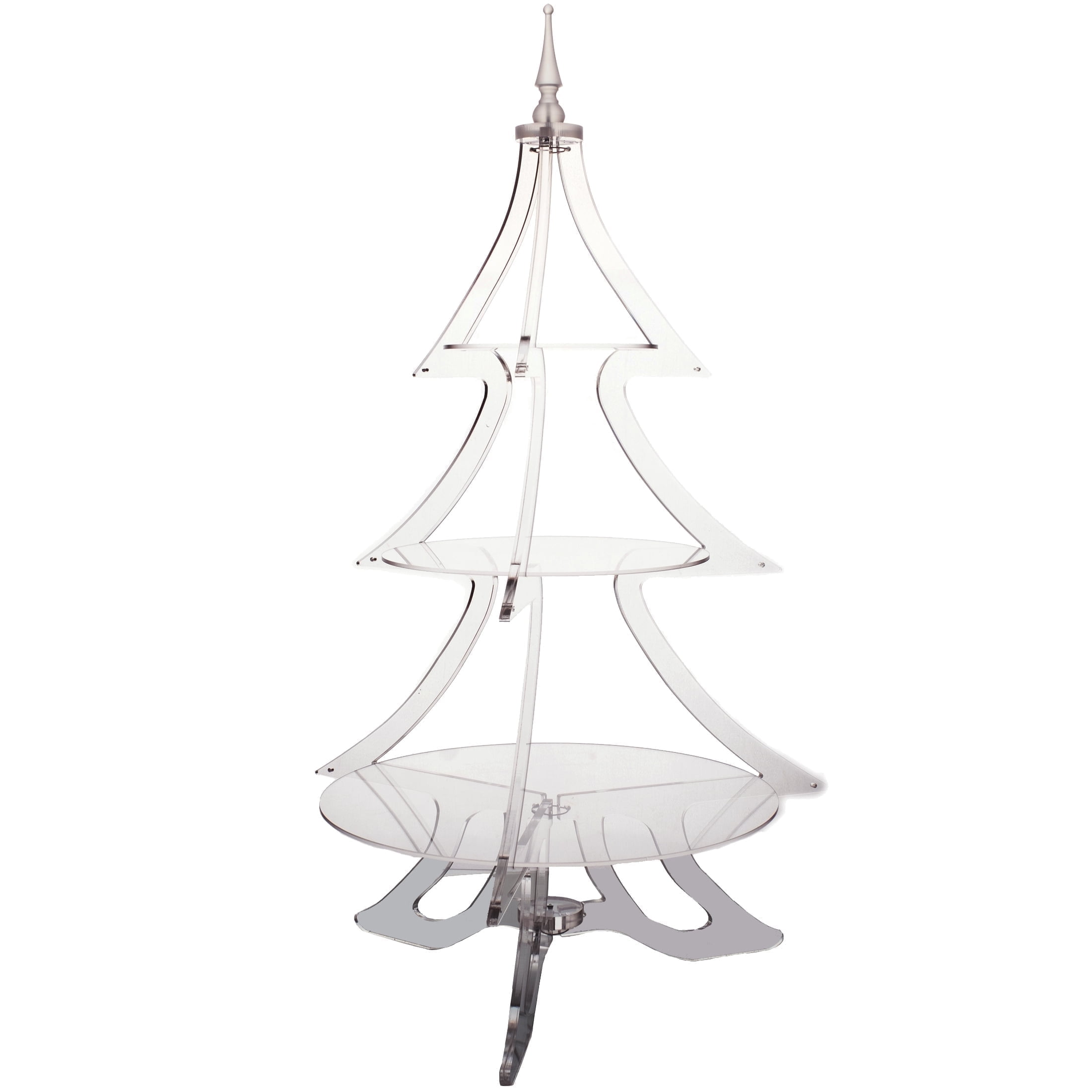 A Treasured Tree Traditional Acrylic Christmas Tree with Three Shelves, 4 ft.