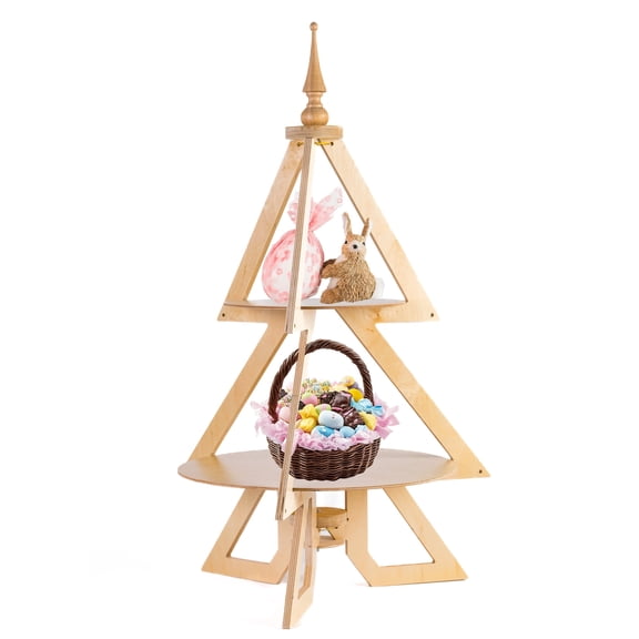 A Treasured Tree Baltic Birch Tree Contemporary with Two Shelves 30 in