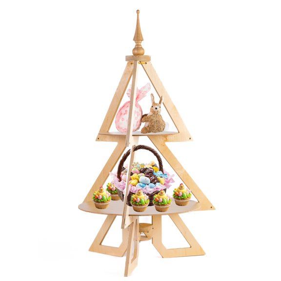 A Treasured Tree Baltic Birch Tree Contemporary with Two Shelves 30 in