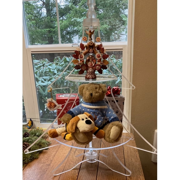 A Treasured Tree 2.5 ft. Artificial Acrylic Christmas Tree with Two Shelves Conical 1-Count