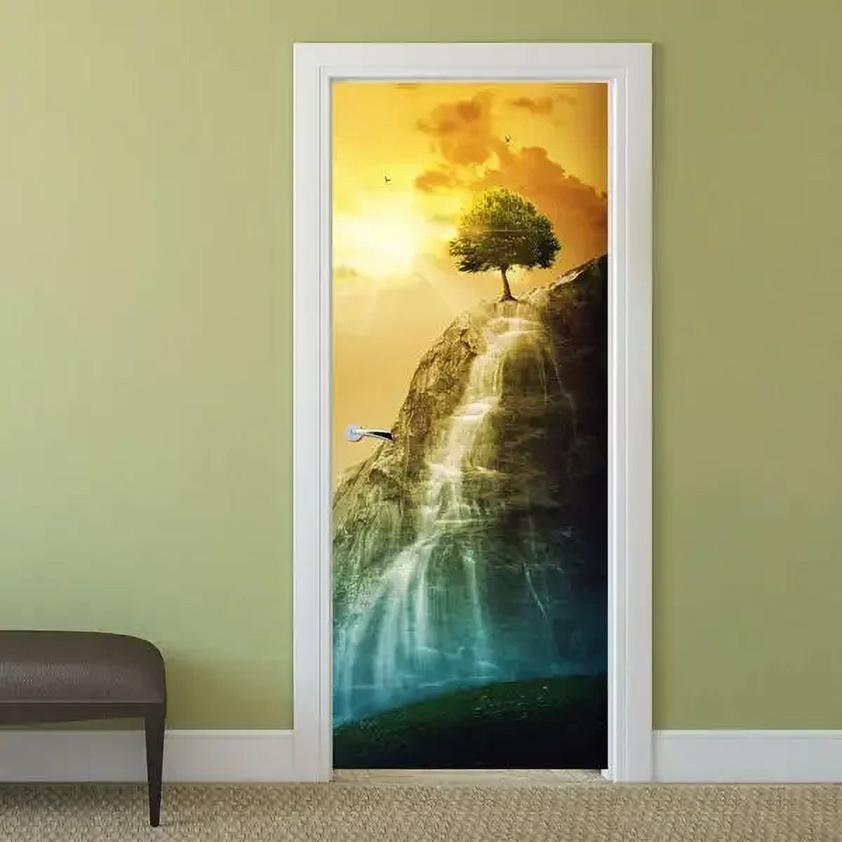 A Tree Landscape Door Stickers Natural Scenery Full Cover Wallpaper ...