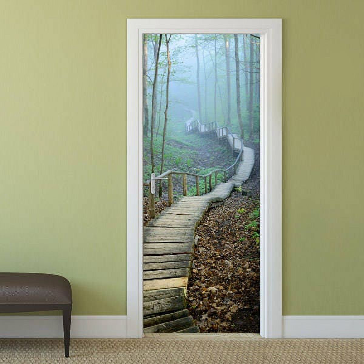 A Tree Landscape Door Stickers Natural Scenery Full Cover Wallpaper
