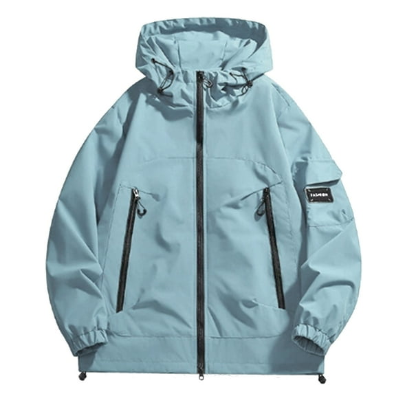 A Trendy And Versatile Solid Colored Loose Coat Windbreaker Or Jacket For Couples