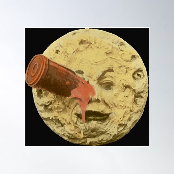A Trip To The Moon (Color) Poster Wall Art, Modern Wall Decor, 24x24 UNFRAMED