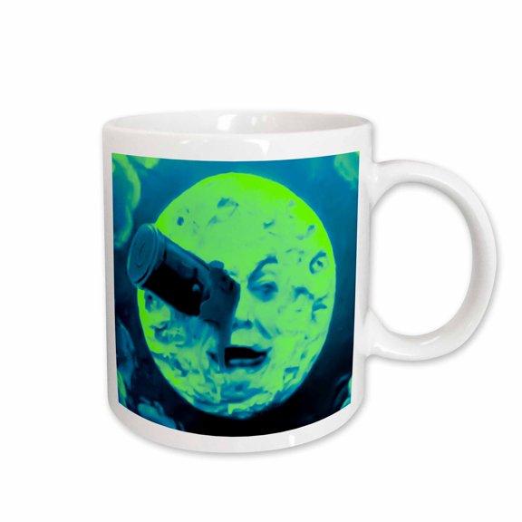 3drose, a Trip to the Moon (neon Blue Green Fuzzed), 11oz Mug