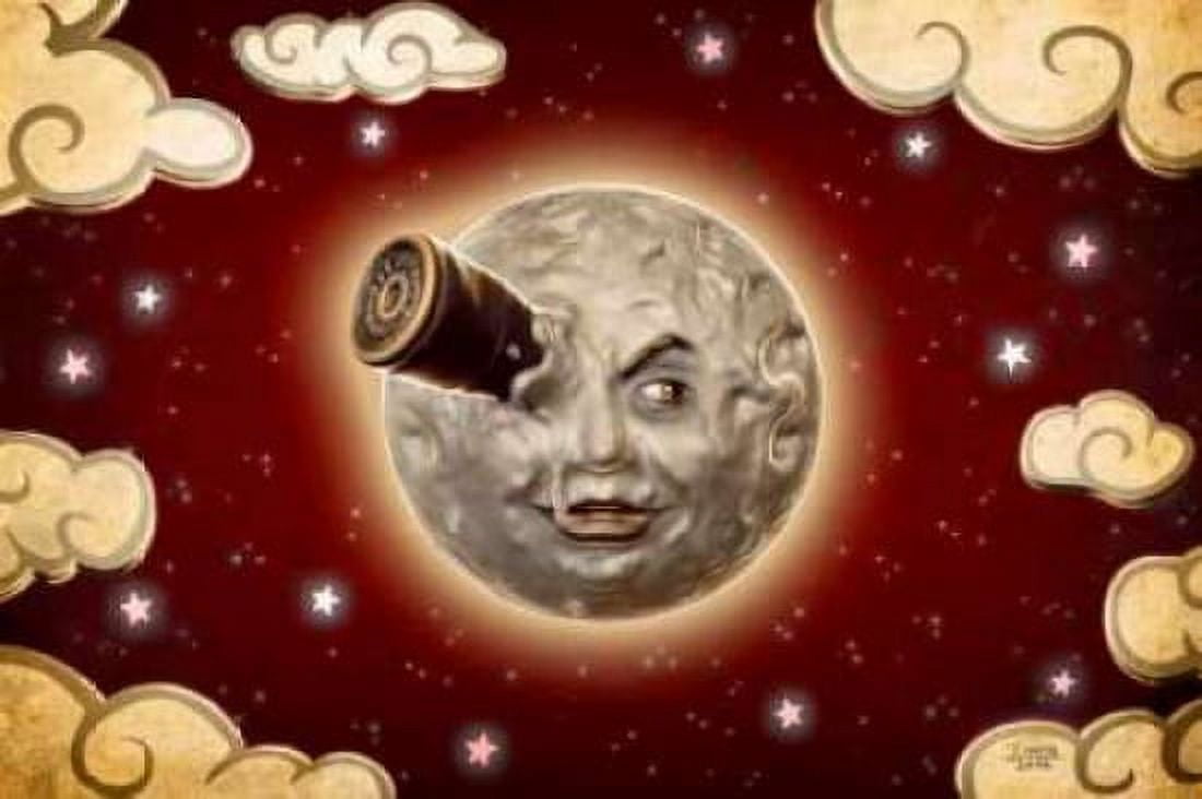 A Trip to the Moon-Red Canvas Art - Jose Luis Martin (12 x 18)