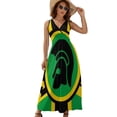 thumbnail image 1 of A Trojan Uk Flag in The Colors of Jamaica Dress Summer Street Style Bohemia Long Dresses Female Sleeveless Printed Maxi Dress, 1 of 9