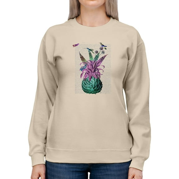 A Tropical Artichoke Sweatshirt Women -Fab Funky Designs, Female Small
