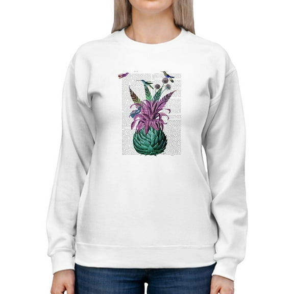 A Tropical Artichoke Sweatshirt Women -Fab Funky Designs, Female XX-Large