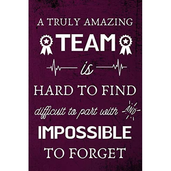 Pre-Owned A Truly Amazing Team is Hard to Find - Difficult to Part With and Impossible to Forget: Appreciation Gifts for Team, Employees, Coworkers - Lined Blank Notebook Journal Paperback