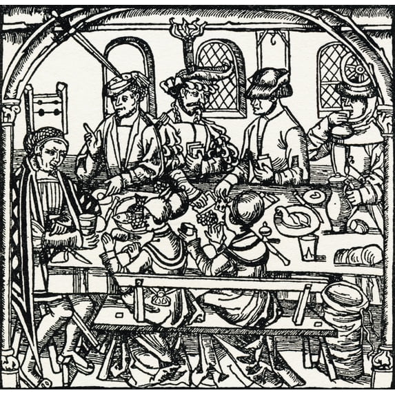 A Tudor Tavern. From The Streets Of London Through The Centuries. Poster Print (24 x 24)