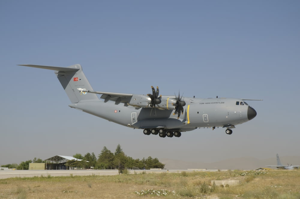 A Turkish Air Force A400 during Exercise Anatolian Eagle Canvas Art - Giovanni CollaStocktrek Images (34 x 23)