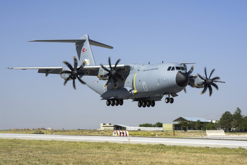 A Turkish Air Force A400M landing during Exercise Anatolian Eagle Canvas Art - Daniele FaccioliStocktrek Images (18 x 12)