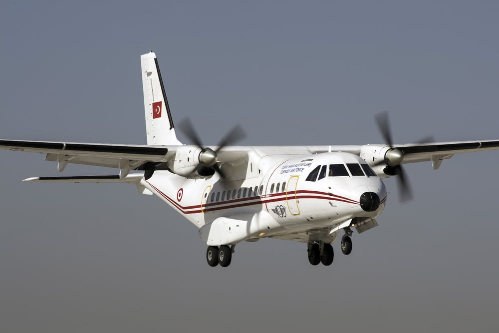 A Turkish Air Force CN-235M-100 prepares for landing Canvas Art - Daniele FaccioliStocktrek Images (17 x 12)