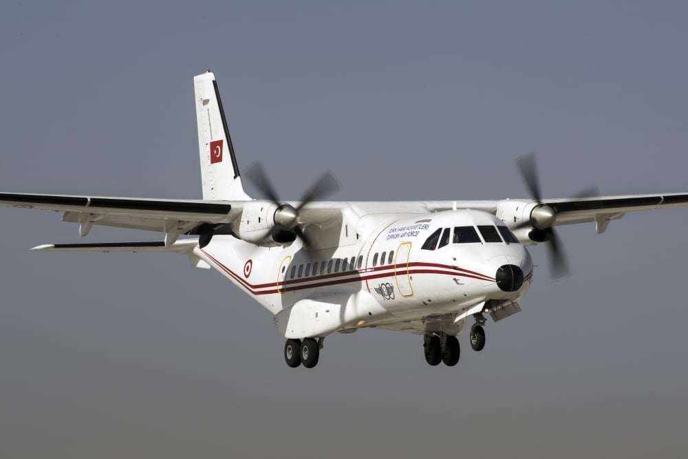 A Turkish Air Force CN-235M-100 prepares for landing Canvas Art - Daniele FaccioliStocktrek Images (34 x 23)