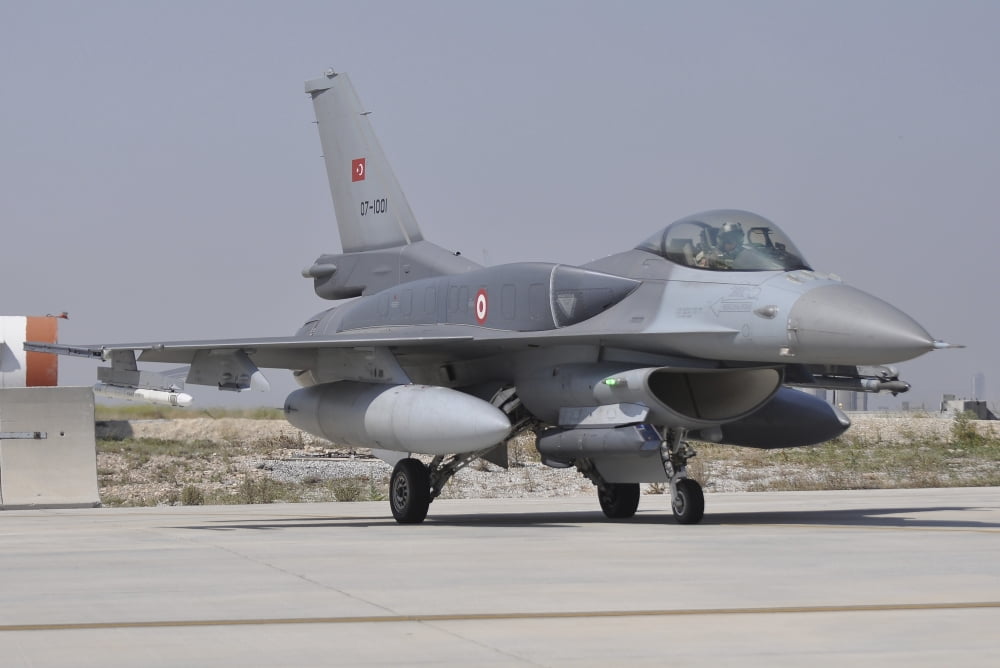 A Turkish Air Force F-16C Block 52 at Konya Air Base Turkey Canvas Art - Giorgio CiariniStocktrek Images (17 x 12)