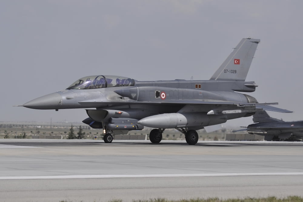 A Turkish Air Force F-16C Block 52 at Konya Air Base Turkey Canvas Art - Giorgio CiariniStocktrek Images (17 x 12)