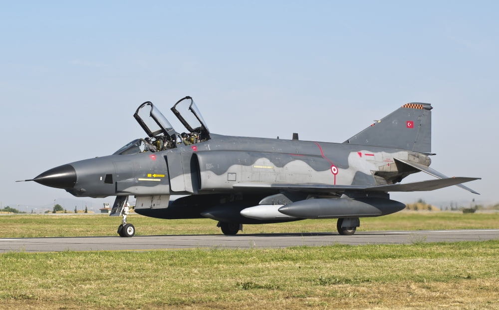 A Turkish Air Force RF-4E taxiing at Izmir Air Base Turkey Canvas Art - Giovanni CollaStocktrek Images (18 x 11)