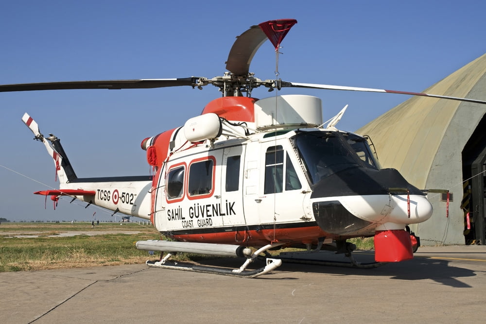 A Turkish Coast Guard Bell 412EP on static display Canvas Art - Daniele FaccioliStocktrek Images (17 x 12)