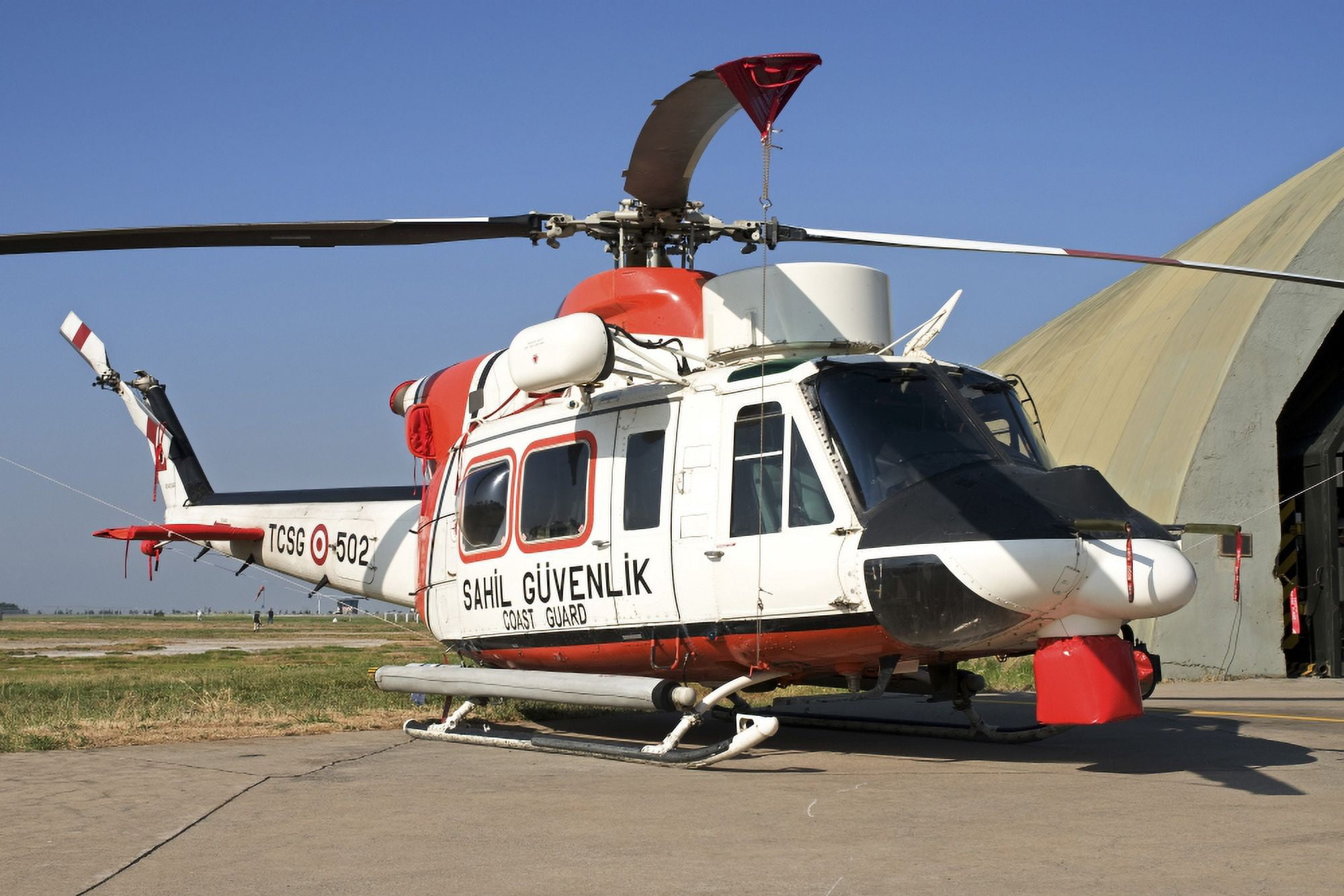 A Turkish Coast Guard Bell 412EP on static display Canvas Art - Daniele FaccioliStocktrek Images (34 x 23)