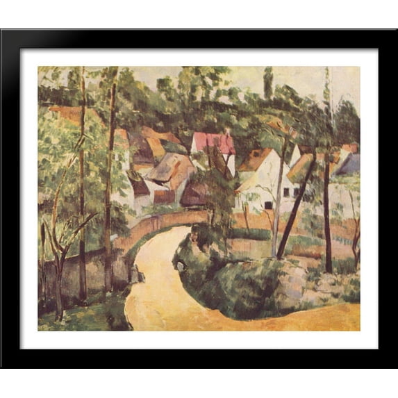 A Turn in the Road 34x28 Large Black Wood Framed Print Art by Paul Cezanne
