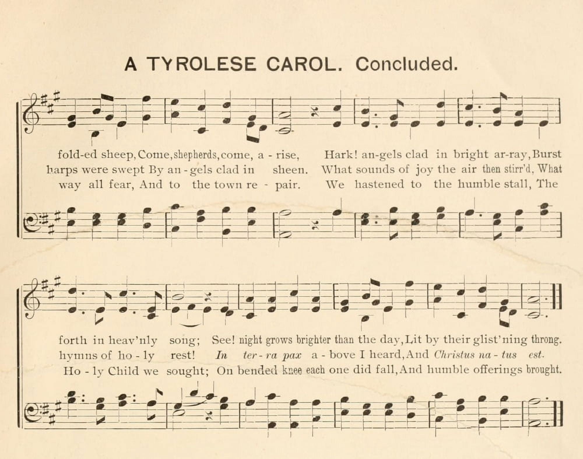A Tyrolese Carol 2 Christmas Carols Ancient & Modern 1897 Canvas Art -  (18 x 24)