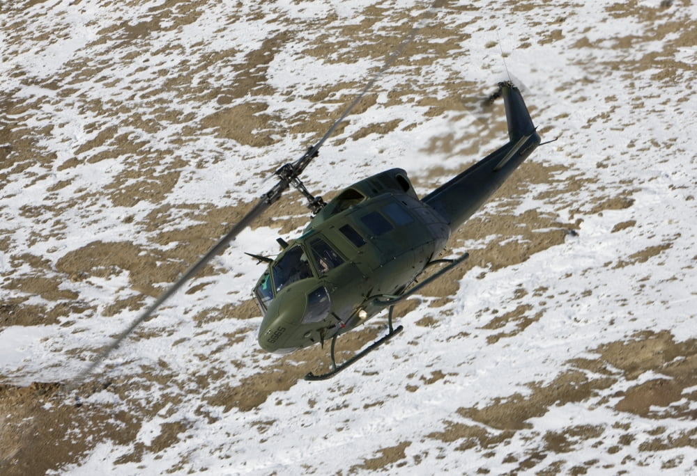 A UH-1N Twin Huey near Kirtland Air Force Base New Mexico Canvas Art - HIGH-G ProductionsStocktrek Images (18 x 12)