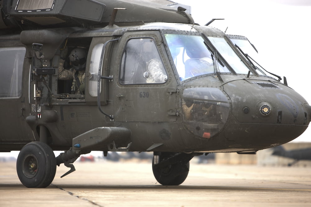 A UH-60 Black Hawk taxis out for a mission over northern Iraq Canvas Art - Terry MooreStocktrek Images (18 x 12)