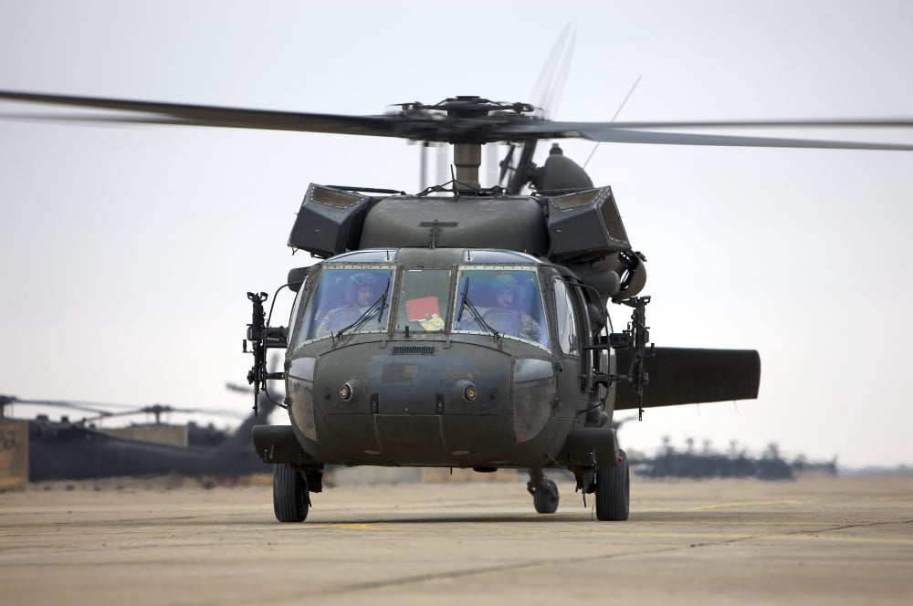 A UH-60 Black Hawk taxis out for a mission over northern Iraq Canvas Art - Terry MooreStocktrek Images (18 x 12)
