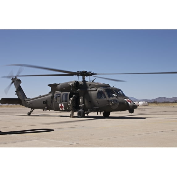 A UH-60 Blackhawk helicopter at Davis-Monthan Air Force Base Poster Print